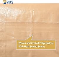 Vista 5 de GUARD SHIELD Lona beige de 8 x 10 pies, lonas grandes resistentes para exteriores, cubierta de lona de 12 mil