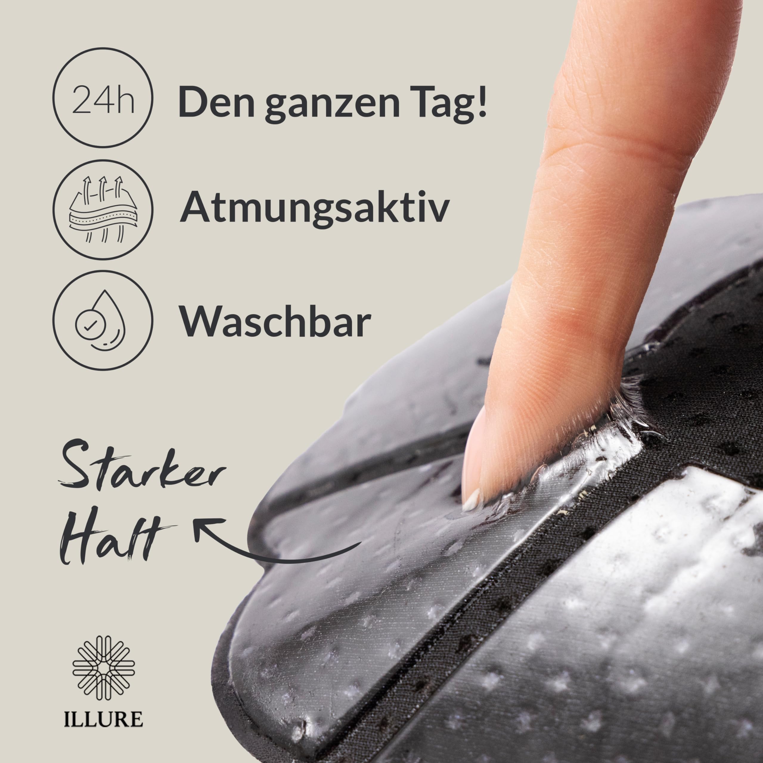ILLURE® Adhesive Bra Samoprzylepny biustonosz push-up [opakowanie 2 szt.] Bez ramiączek, niewidoczny biustonosz push-up wielokrotnego użytku w kolorze czarno-beżowym.