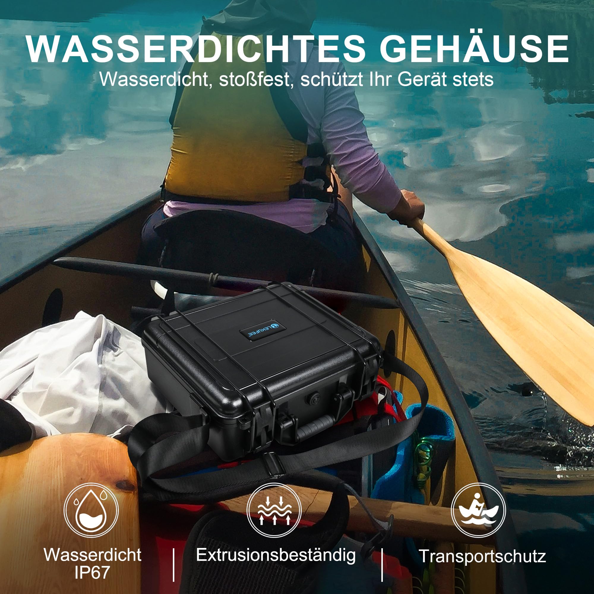 LEKUFEE Wasserdichter Hartschalen-Tragekoffer für DJI Mini 5 Pro Drohne, Fly More Combo, DJI RC 2/RC N3, 6 Akkus, Zweiwege-Ladestation und weiteres Zubehör (nur Koffer)