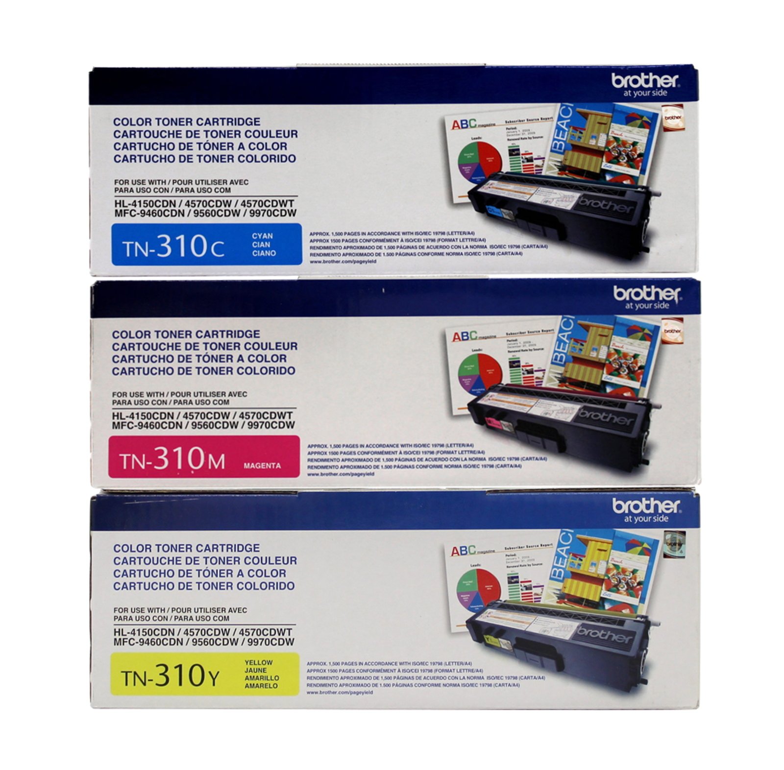 Brother TN-310 Standard Yield Toner Cartridge Set Colors Only (CMY)