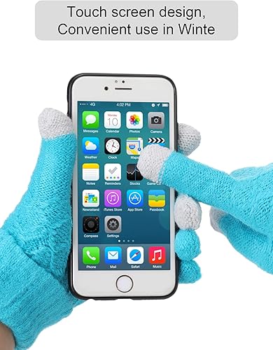 Miniatura 5 de SATINIOR 6 Pair Women Winter Touch Screen Gloves Warm Fleece Lined Knit Winter Gloves with Touchscreen Fingers