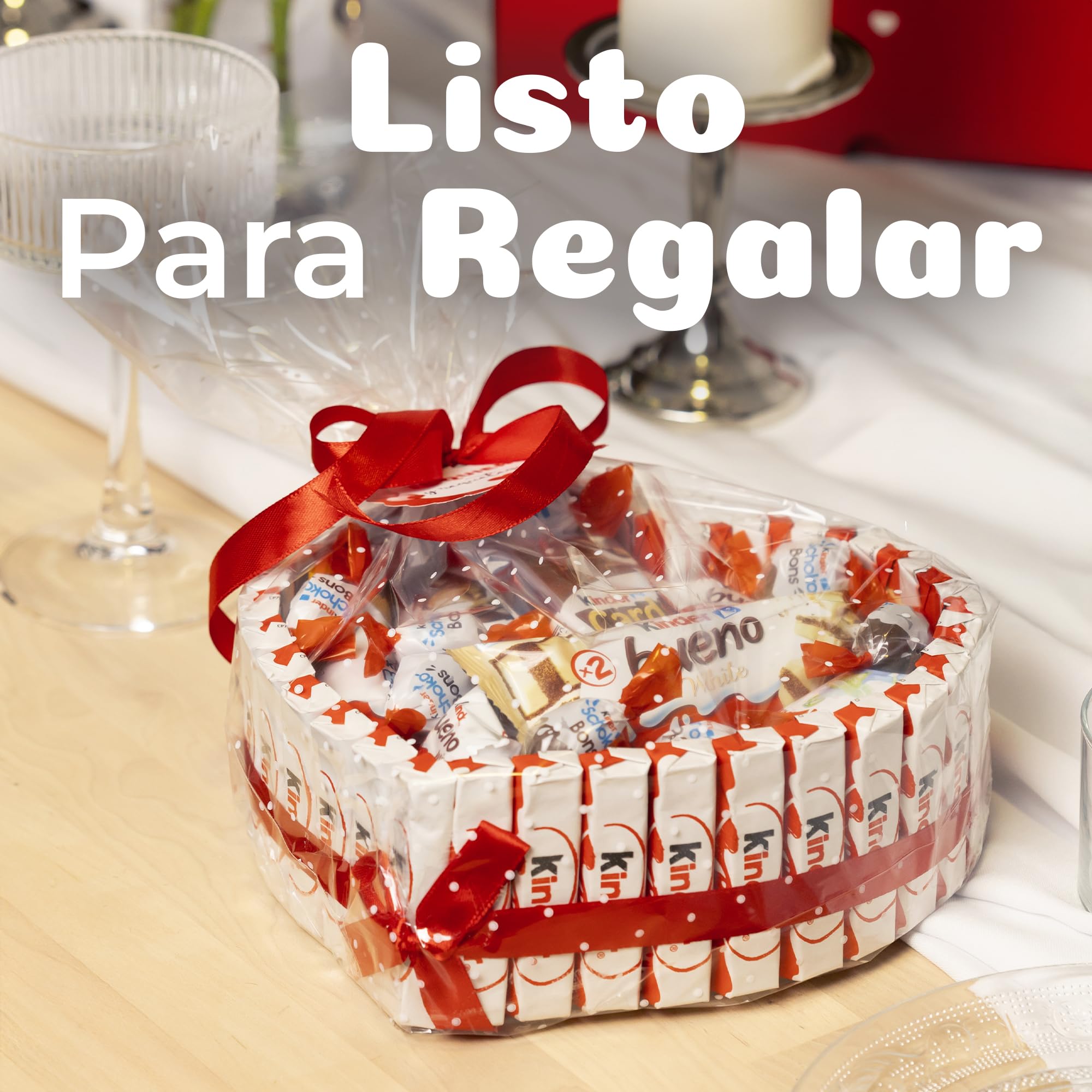 Onza Regalo Cesta día de la madre Chocolates Kinder Bueno pack Bombones Chocobons Happy Hippo Cards