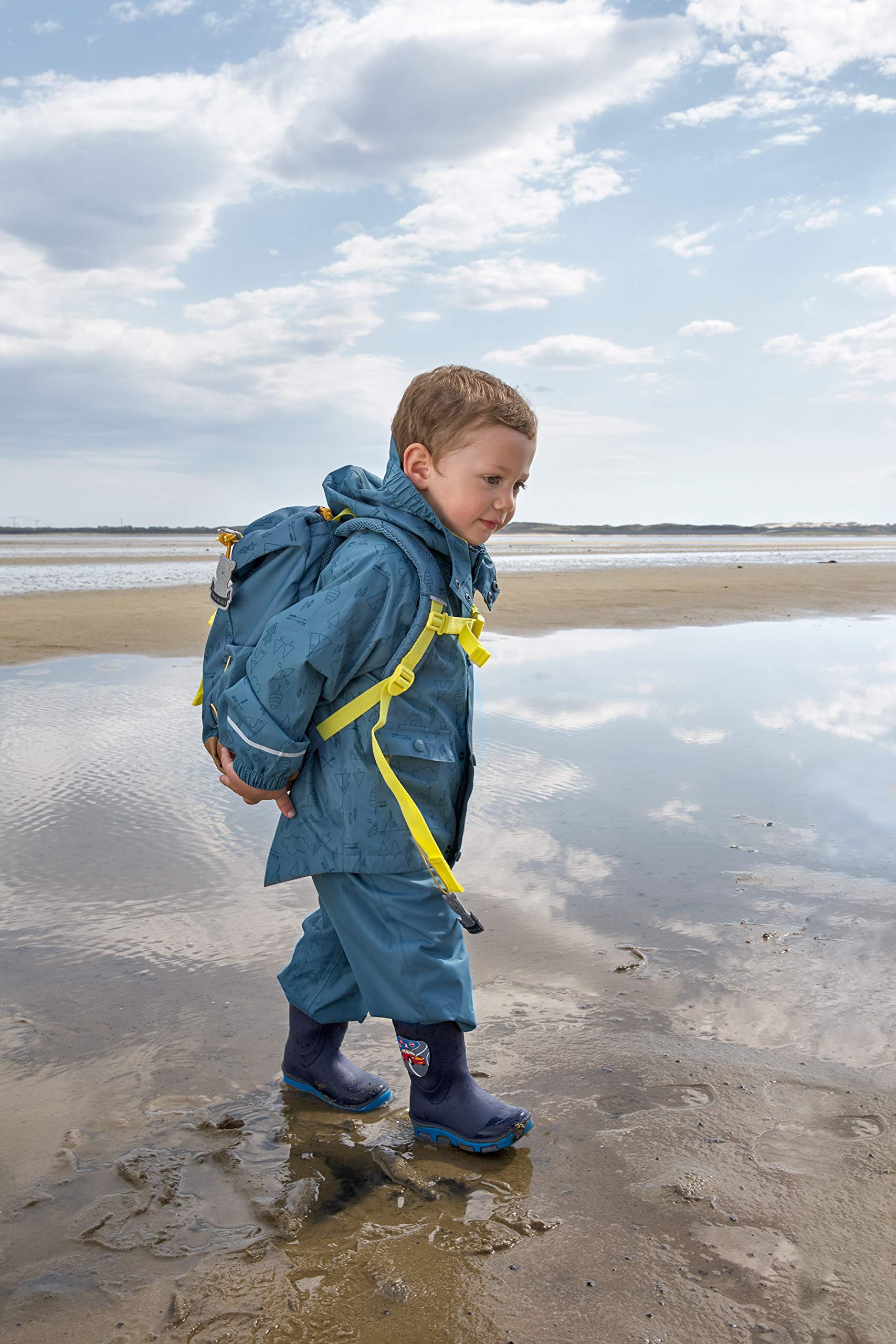 LÄSSIG Mochila de senderismo para niños Mochila para niños con correa para el pecho Tirantes acolchados repelentes al agua, 14 litros/Big Outdoor Backpack