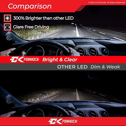 Miniatura 5 de CK FORMULA Bombillas LED 9006 de 4 caras, bombillas LED HB4, 6000 K súper blanco, 12 V, 60 W, 10000 lúmenes, actualización de reemplazo halógeno