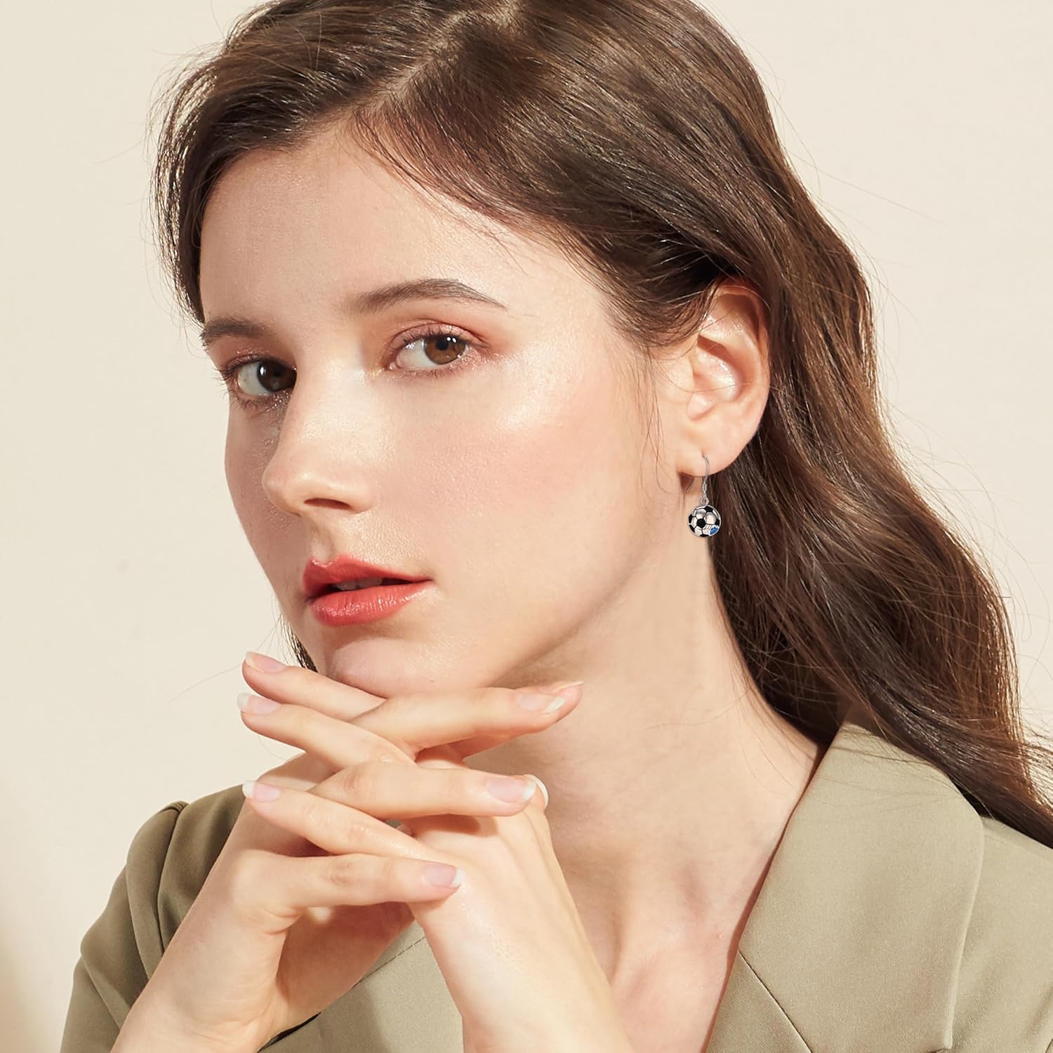 Ball Gifts Earrings Sterling Silver Bowling Ball Soccer Dangle Drop Earrings Bowling Ball Soccer Jewelry for Women