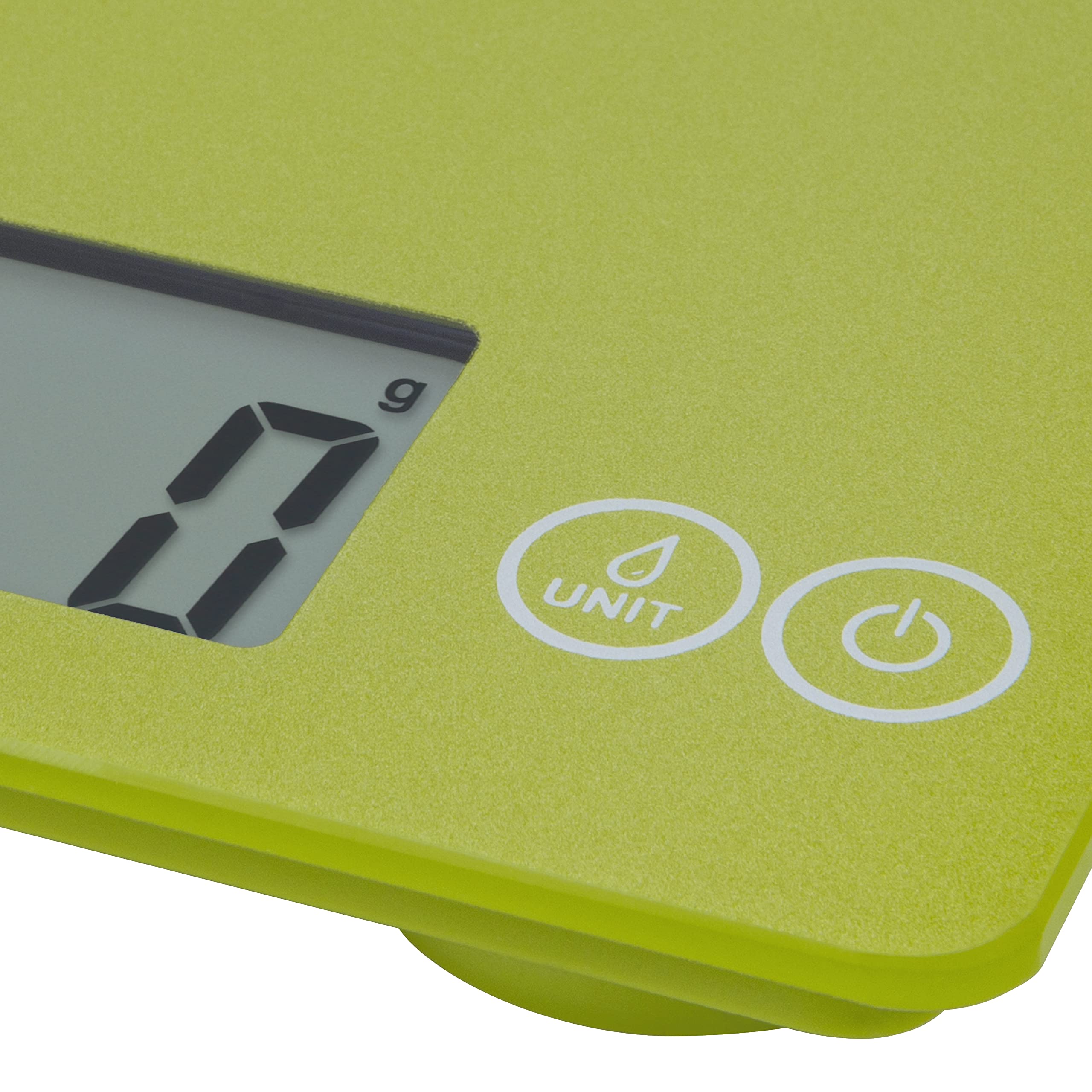 Escali 157SCG Báscula de Cocina Arti Glass, Báscula Digital con Pantalla LCD, Accesorio de Menaje de Cocina, Negocios y Ocio, 6.8 kg, Verde Suculento, 23 x 16.5 x 2 cm