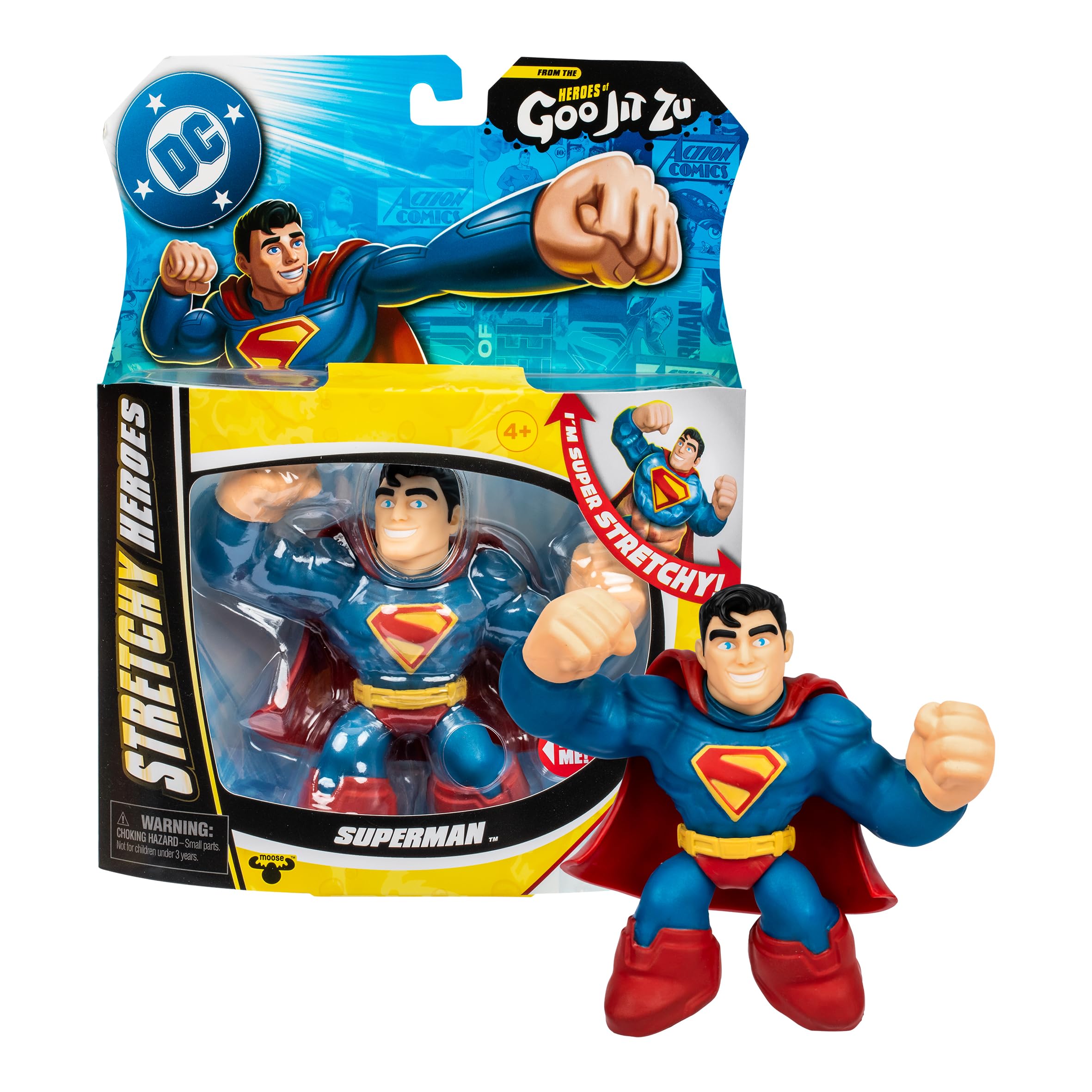 Heroes of Goo Jit Zu Superman, DC Stretchy Hero with Unique Super Marble Filling. Stretches Up to 3 Times Its Size
