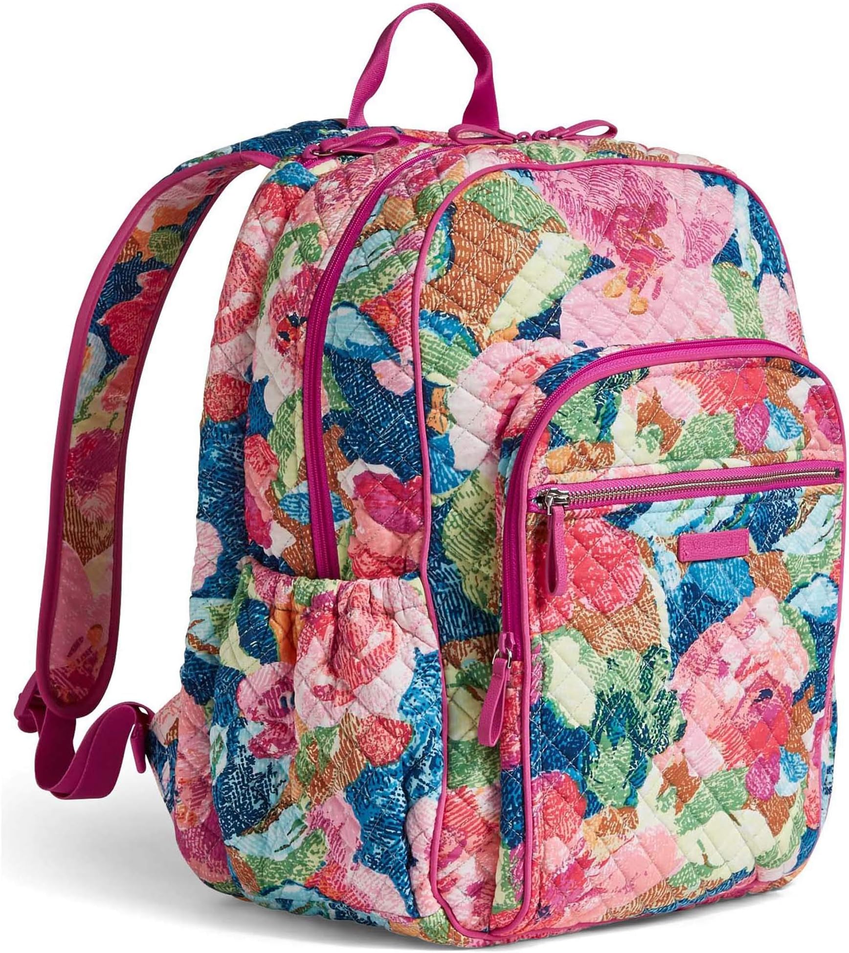 Vera Bradley Signature Cotton Iconic Campus Backpack, Pink/Superbloom