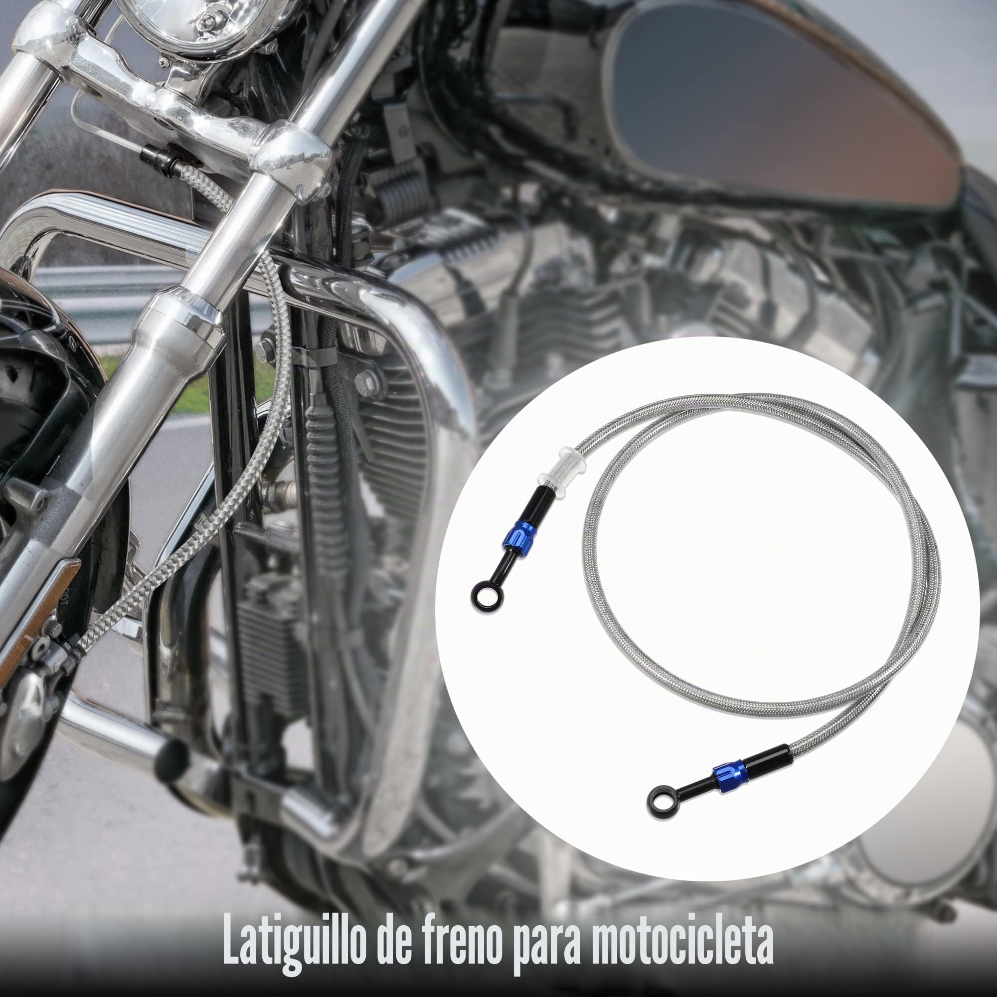 A ABSOPRO Manguera De Freno De Motocicleta Para Sistemas Hidráulicos 1Pc | Material: Silicona Y Aluminio, Rosca M10X1, Diámetro 10Mm, Longitud 110Cm, Frenos Hidráulicos, Para Todoterreno Y Scooters