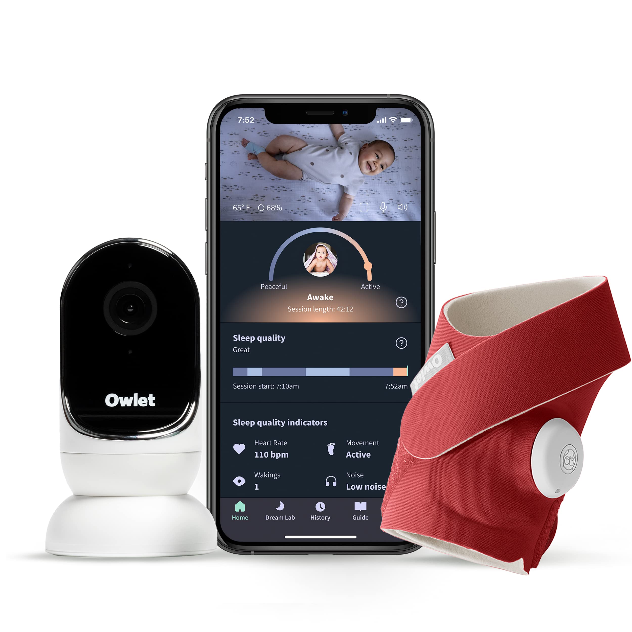 Owlet Dream Duo: Dream Sock Baby Monitor and HD Camera