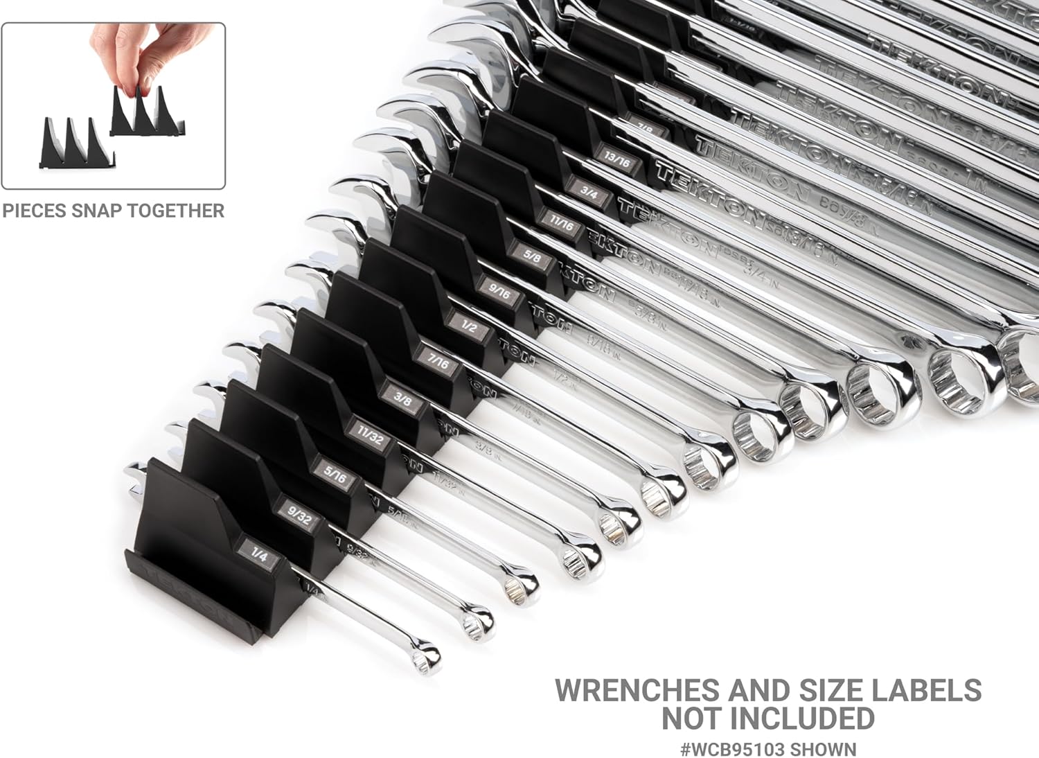 TEKTON 20-Tool Modular Wrench Organizer Set (Black) | OTM92120 | Made in USA
