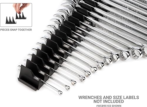 Miniatura 9 de TEKTON Juego de organizador de llaves modulares de 20 herramientas (rojo)  OTM92220