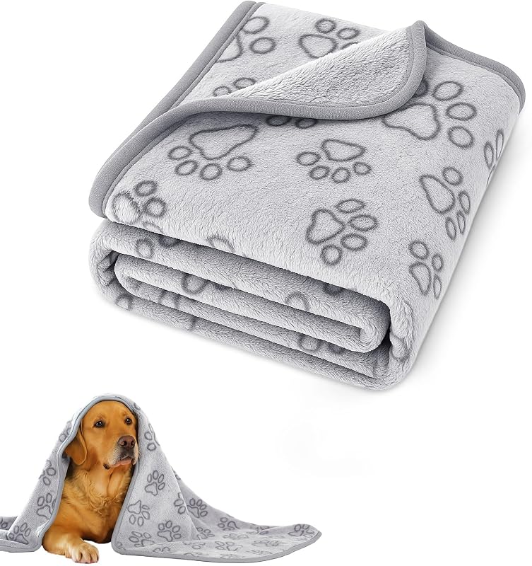 Manta para Cães e Gatos em Flanela Macia PEASUG Cinza 81,28 x 60,96 cm