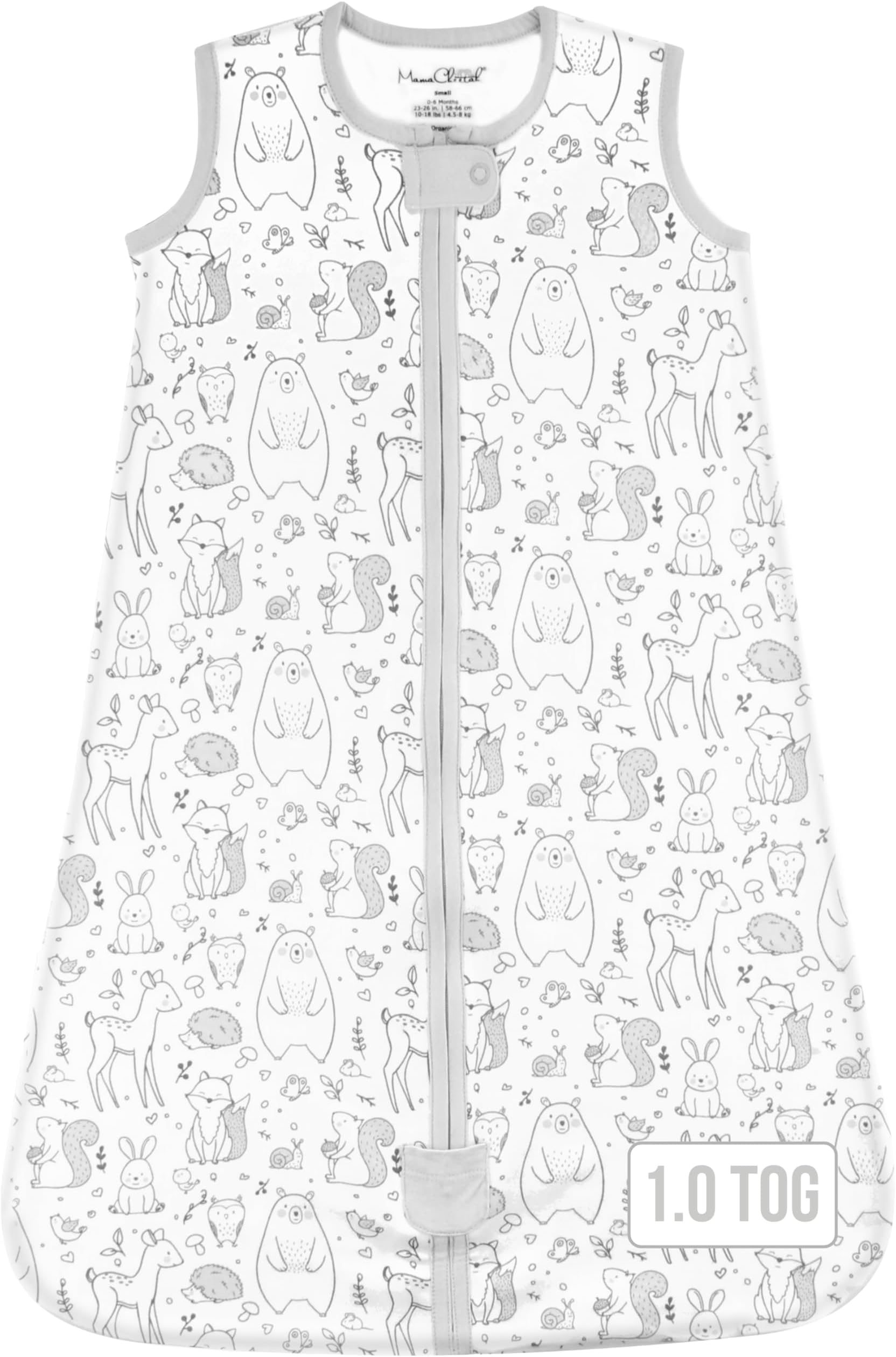 Baby Sleep Sack 1.0 TOG, Organic Cotton Baby Wearable Blanket with Two-Way Zipper, Swaddle Transition Baby Sleeping Bag, All-Season Sleep Sack for Newborn Infant Toddler Boy Girl, 12-18 Months, 1-Pack