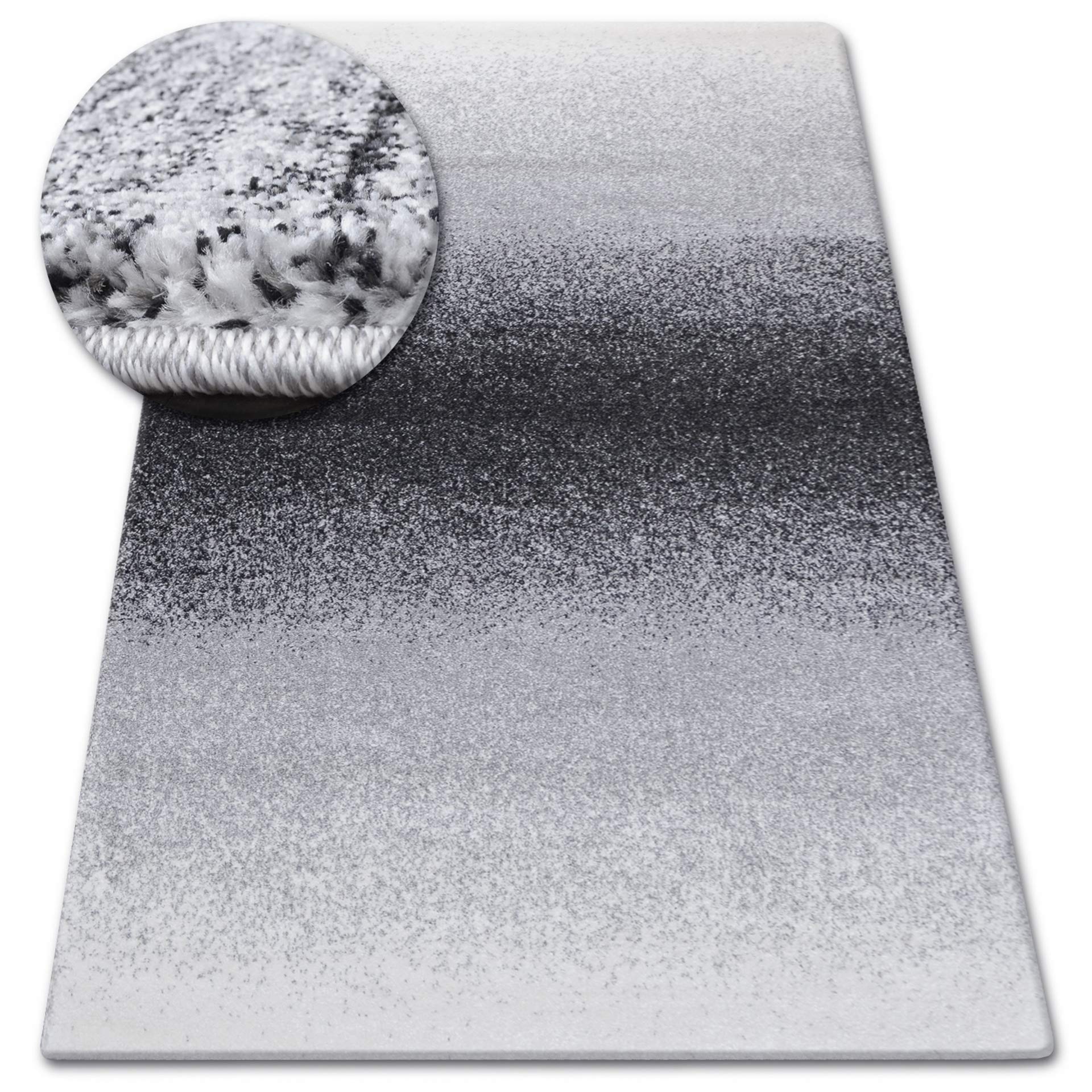 Tapis Noir/blanc 80 x 150 cm Shadow 8621 petit tapis de salon géométrique