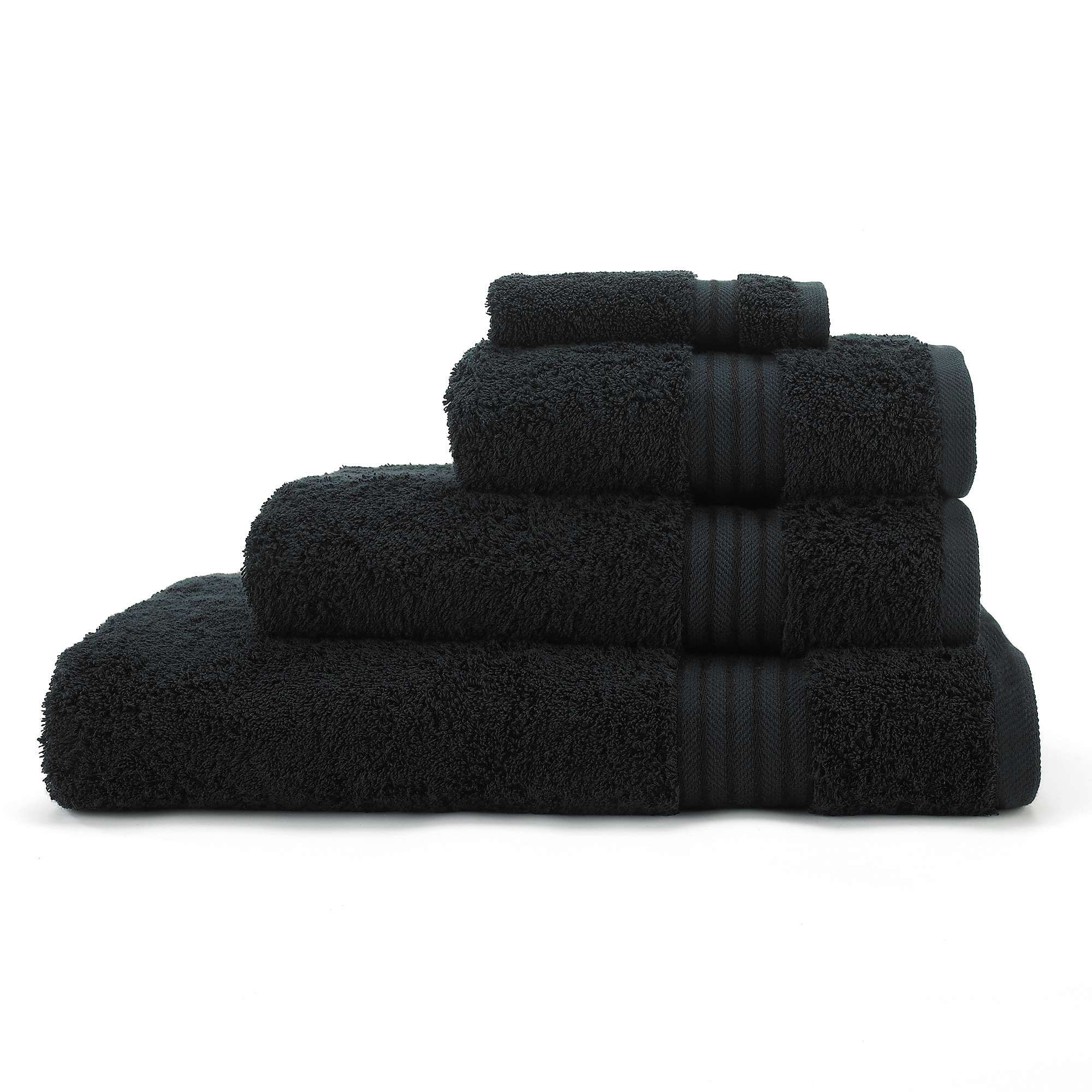 Jasmin Elinor Black Luxury Supreme 600 Gsm 100% Egyptian Cotton Satin Stripe Towels (Hand Towel, )