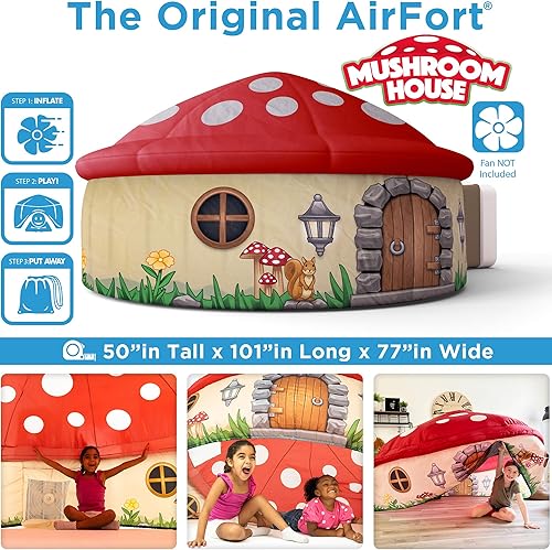Miniatura 106 de The Original Patentado AirFort – Construye un fuerte en 30 segundos, fuerte inflable para niños, tienda de campaña de juego para 3 a 14 años, una