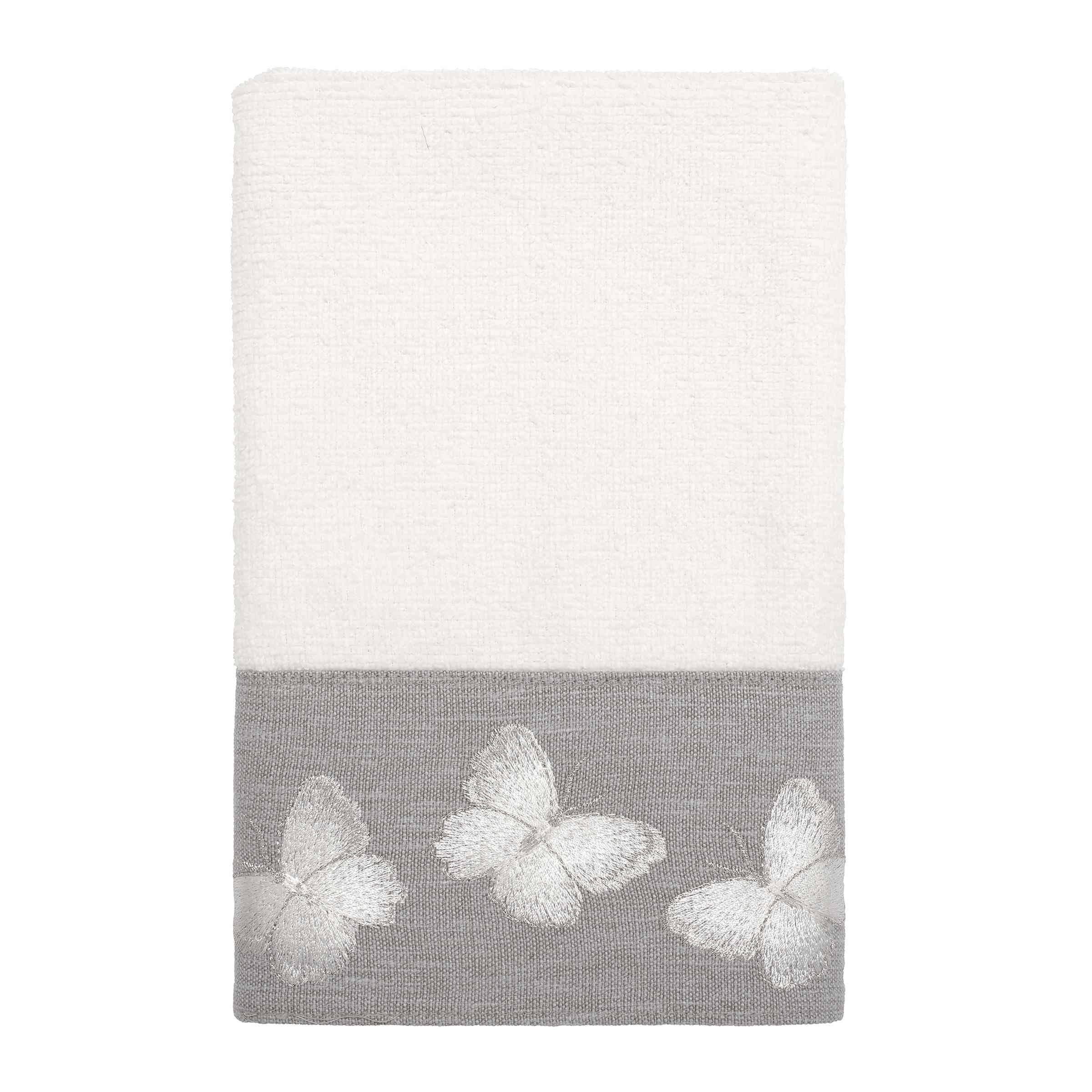 Avanti Linens - Fingertip Towel, Soft & Absorbent Cotton Towel (Yara Collection, White) 18.00