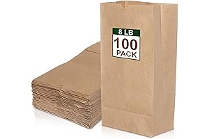 Bulk Disposable Brown Paper Lunch Bags (100-Pack)