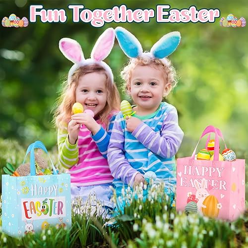 Miniatura 5 de duludulu 6 bolsas de Pascua, bolsas de regalo de Pascua, bolsas de caza de huevos de Pascua para niños, bolsas de Pascua con asas, bolsas de Pascua