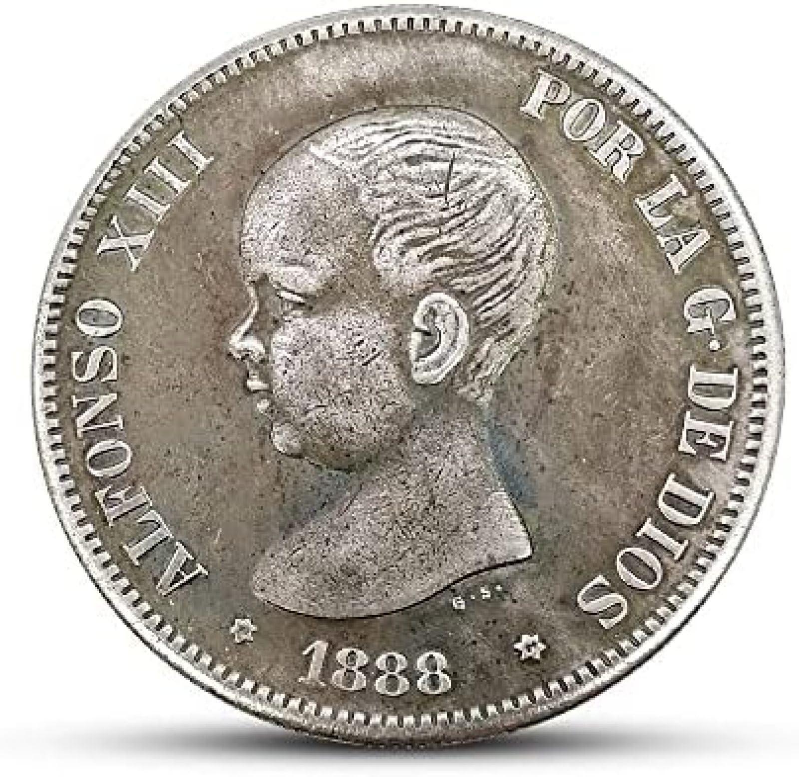 18 Juego Completo De Monedas De Plata Españolas De 5 Pesos 1869-1899 Retrato Grabado Monedas Extranjeras Antiguas, 1869