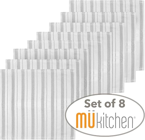 Miniatura 5 de MÜkitchen - Juego de 8 paños de cocina absorbentes para limpieza y secado, lavables y reutilizables, juego de 8, color gris brumoso