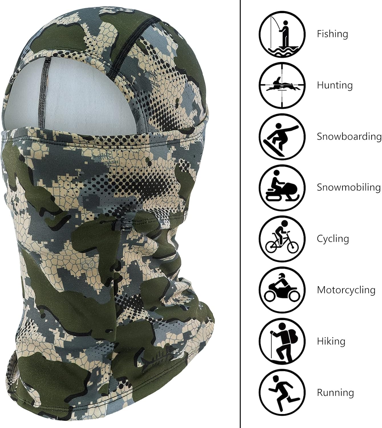 BASSDASH Winter Balaclava Fleece Ski Mask Ninja Hood Neck Warmer Fishing Hunting - Image 6