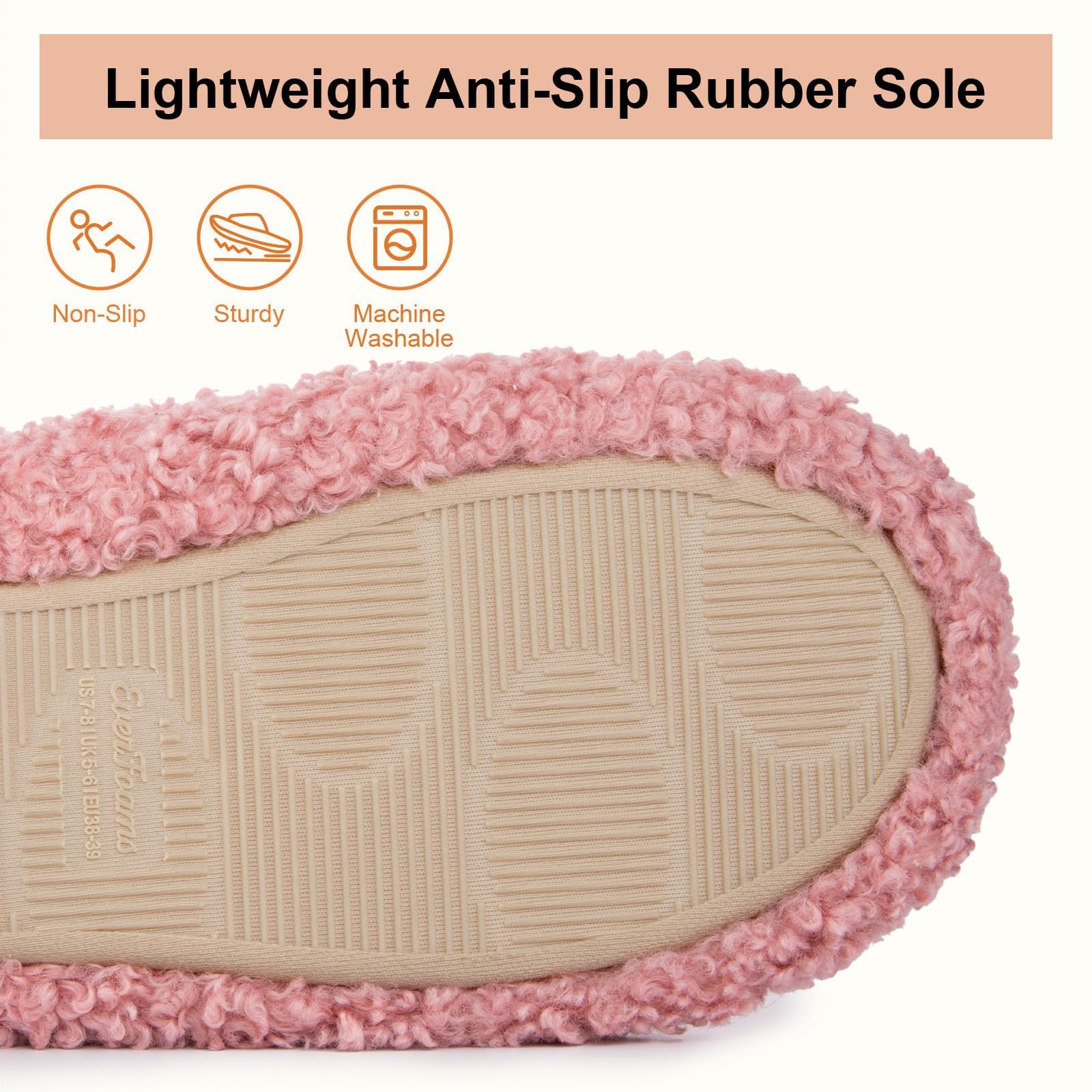 EverFoams Pantuflas peludas de espuma viscoelástica para mujer, zapatos de