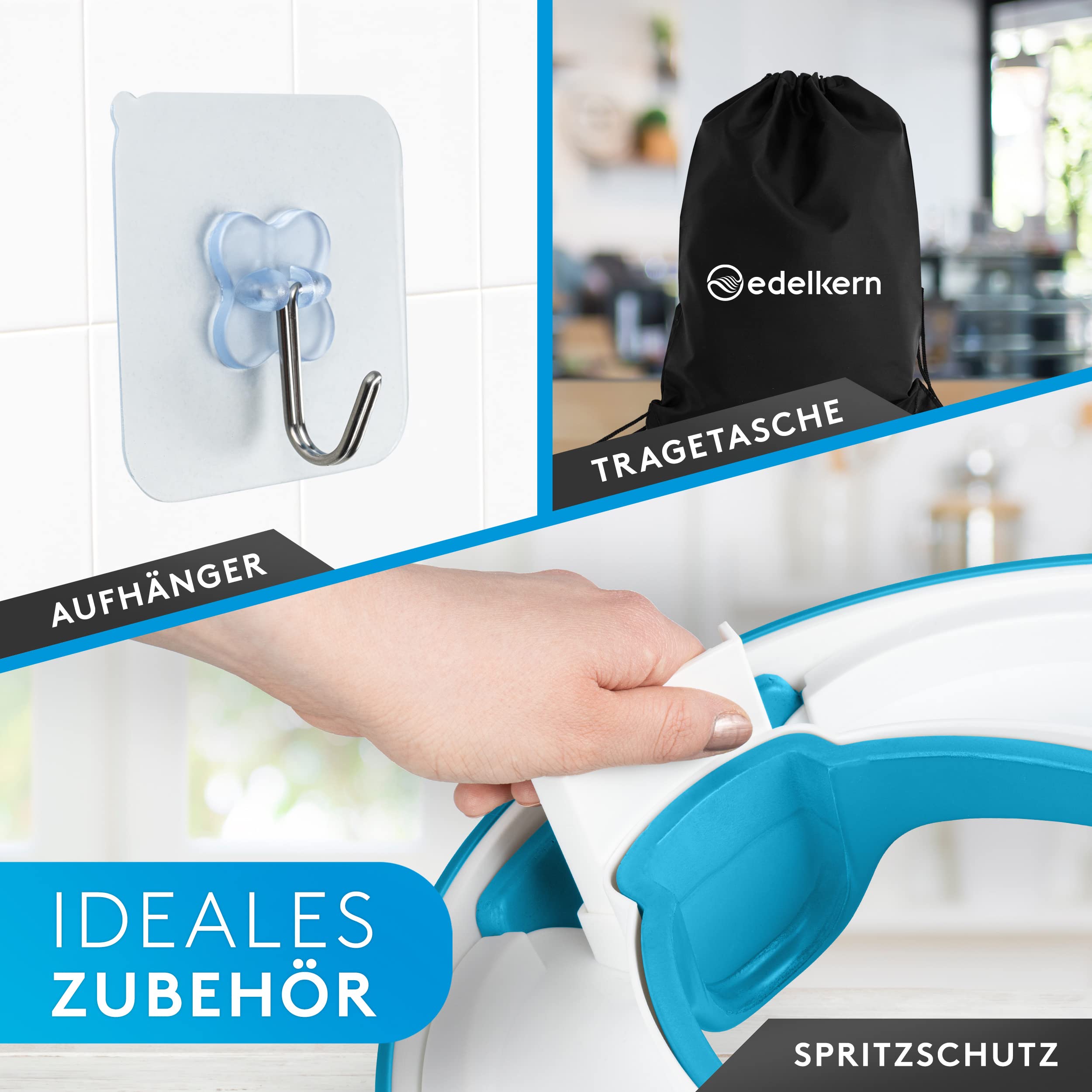 Edelkern Deska sedesowa dla dzieci – ergonomiczna deska sedesowa dla dzieci [do 50 kg] – uniwersalna nakładka toaletowa dla dzieci z uchwytami – bezpieczna deska sedesowa dla dzieci z ochroną przed