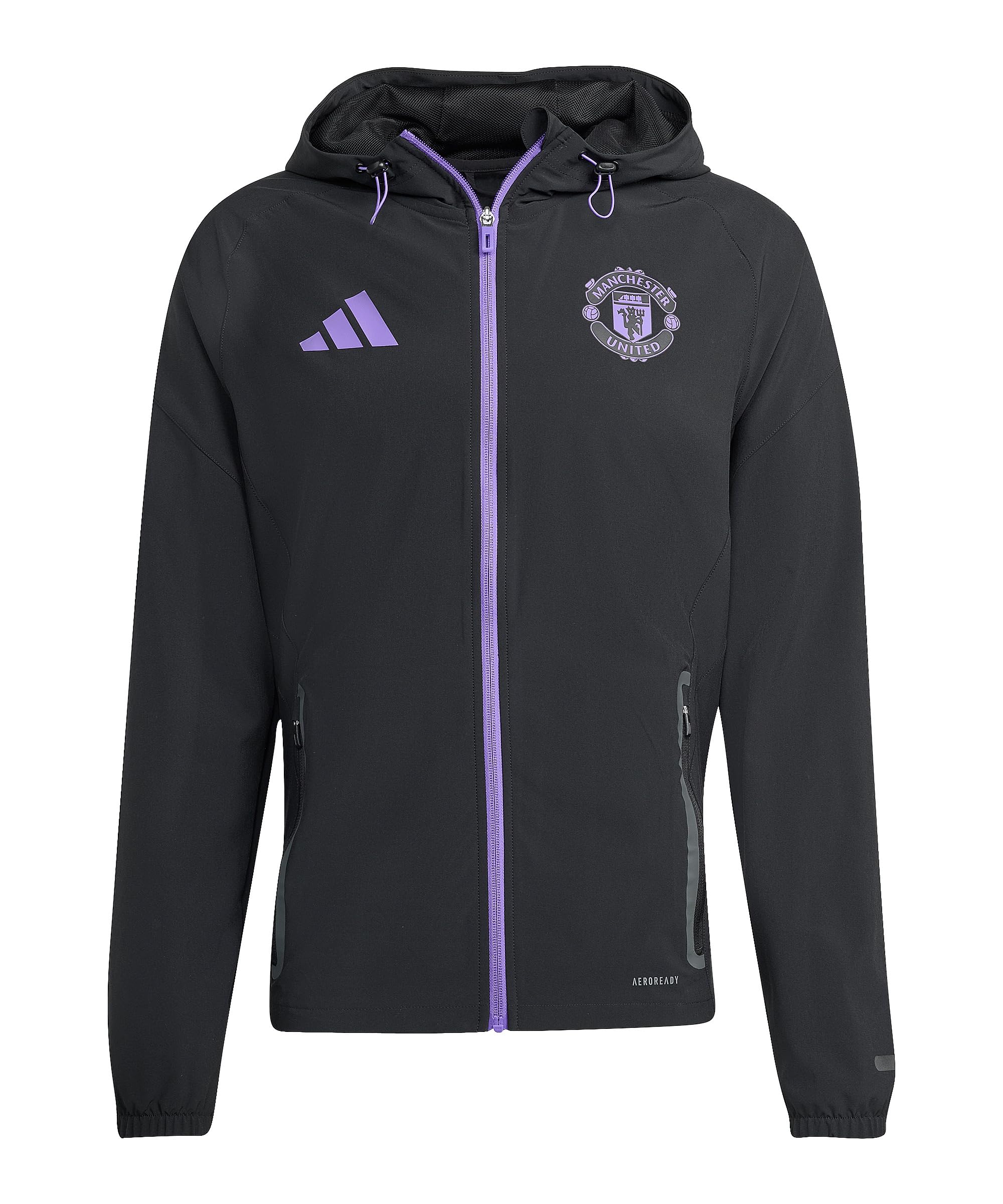 Adidas Mens Manchester United Vis Tech Hoodie - Black