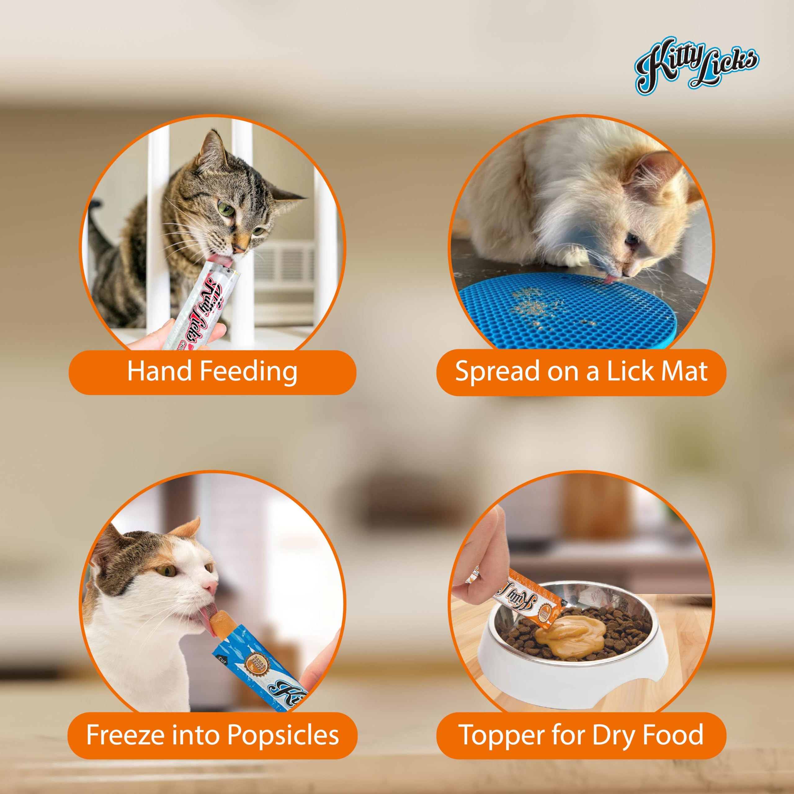 Rena Kitty Licks Creamy Cat Treats 30 Tubes | 7 Assorted Chicken, Tuna & Seafood Flavours | Lickable Puree Treats for Cats & Kittens | Nutritious, Hydrating & Tasty Cat Snack 4