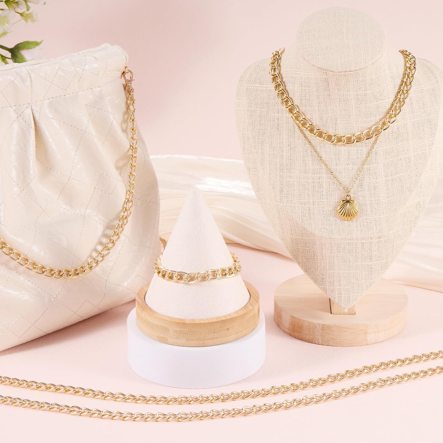 BORUINIE 33 Feet Gold Plated Curb Chain Aluminum Thick Open Twisted Craft Belt Link Chain Roll for Bracelet Necklace Jewelry Making - Image 7