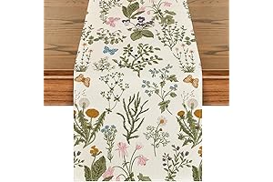 Artoid Mode Wildflowers Floral Spring Table Runner 120 Inches Long