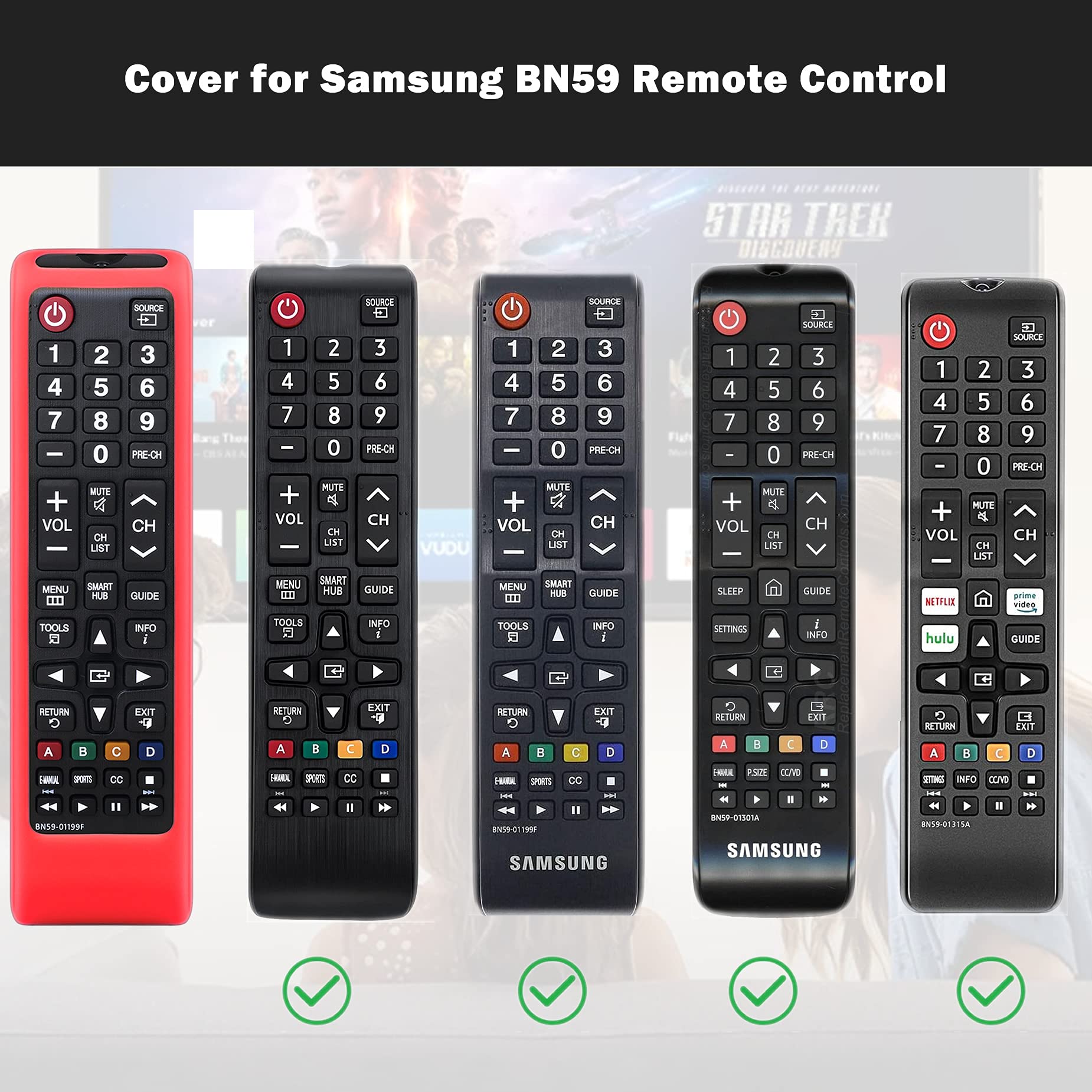 Paquete de 3 fundas para mando a distancia Samsung TV, funda de silicona para mando a distancia BN59-01199F Samsung, funda de piel con mando a distancia Smart TV, brilla en la oscuridad