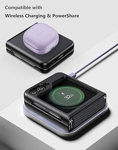 Miniatura 5 de Funda para Samsung Galaxy Z Flip 5 con protección de bisagra, piel sintética + cubierta dura de PC Funda protectora delgada para Galaxy Z Flip5 -