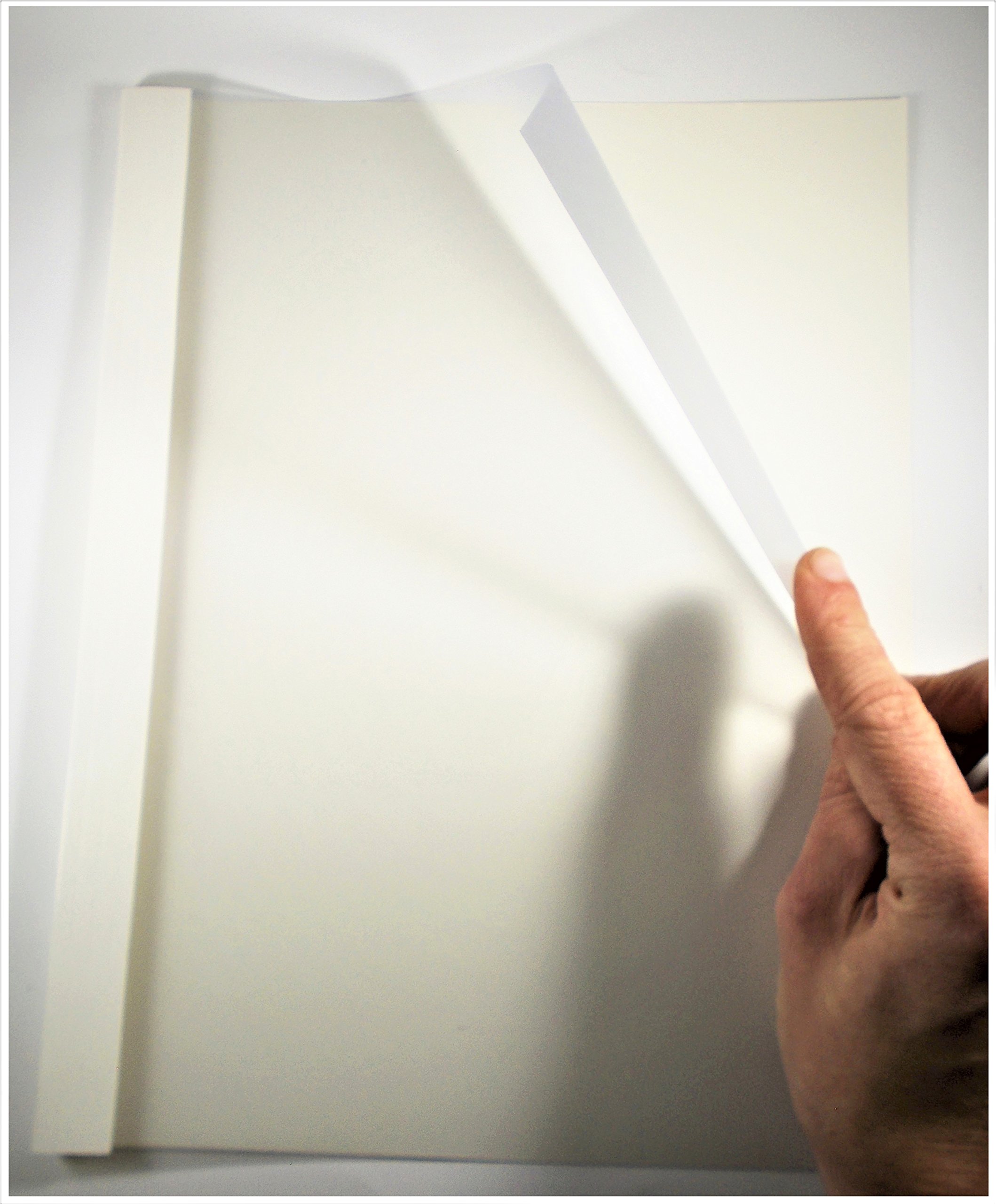 1 1/2 (36mm) Thermobind White Gloss Finish Binding Covers - 20 covers