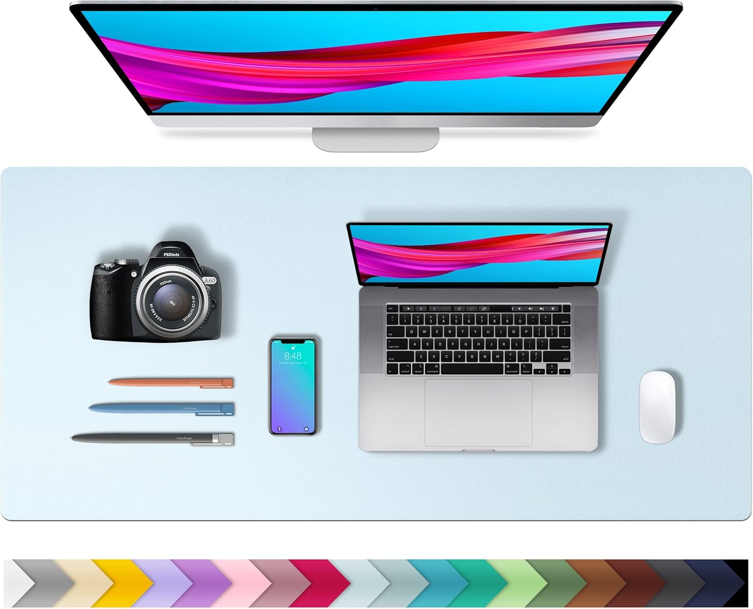 Leather Desk Pad Protector,Mouse Pad,Office Desk Mat, Non