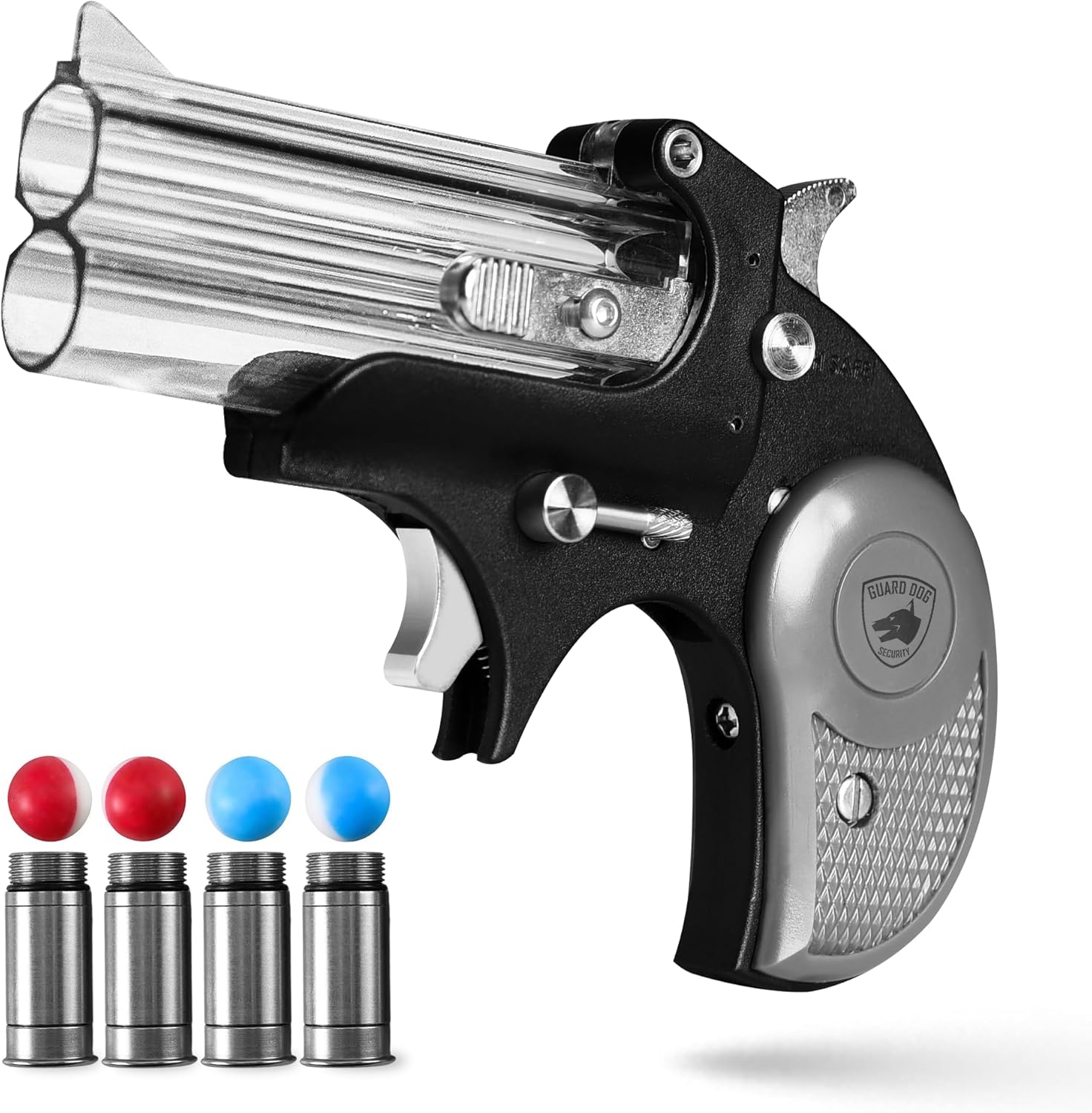 Fireball Mini, Smallest .50 Caliber Launcher, Dual-Ammo Air-Powered Home and Self-Defense Device, 50-Foot Range, Compact Non-Lethal Protection Set with Compressed-Air Capsules and Training Rounds