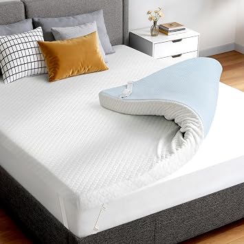 IULULU Gel Memory Foam Mattress Topper with Cover, Full Size, 2 Inch