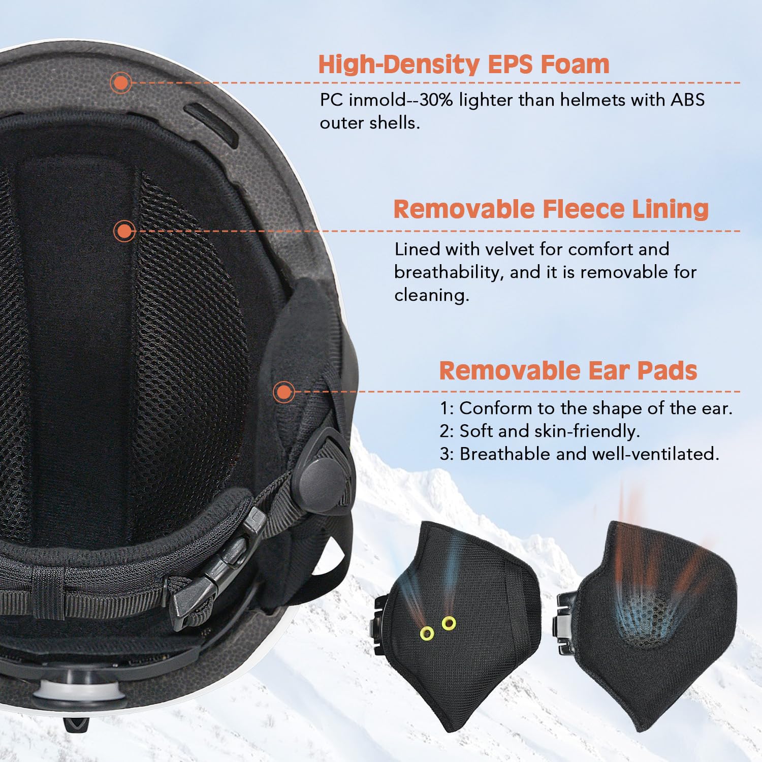 Casco de esquí con gafas de esquí para hombres, mujeres y niños, ajuste ajustable, ligero, perfecto para jóvenes, adultos y niños, esquí/snowboard