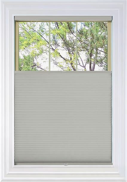BlindsAvenue Cordless Top Down Bottom Up Cellular Honeycomb Shade, 9/16" Single Cell, Blackout, Misty Gray, Size: 68.5" W x 48" H