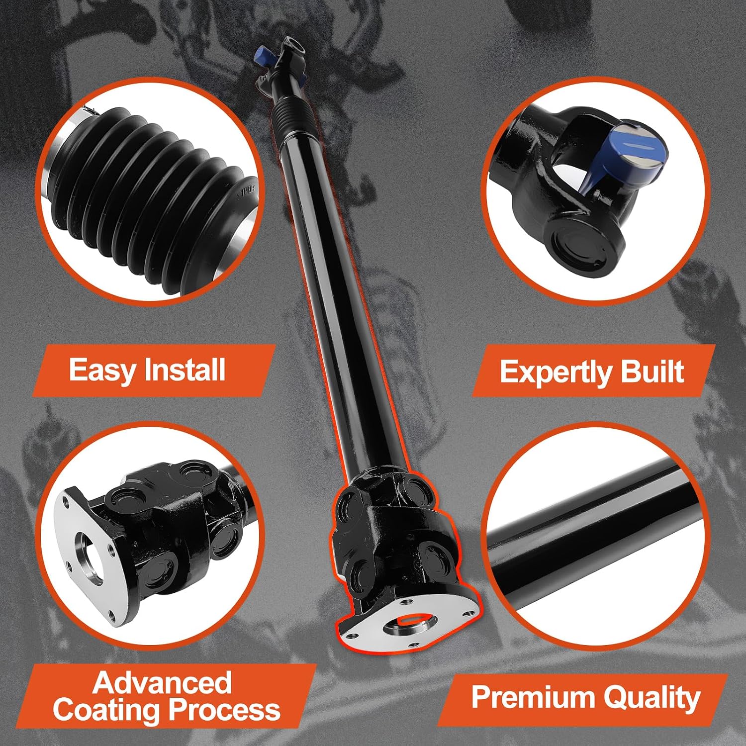65-9546 Front Complete Drive Shaft Prop Shaft Driveshaft Assembly Compatible with Ford F-250 F-350 F-450 F-550 Super Duty 2003-2010, 4WD DIESEL, Replace OE 5C3Z-4A376-F, 3C3Z4A376AA