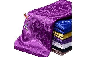 Purple Satin Jacquard Fabric By The Yard - 60 Inch Wide Shiny...
