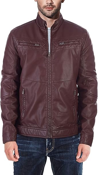 jaqueta de couro pu masculina