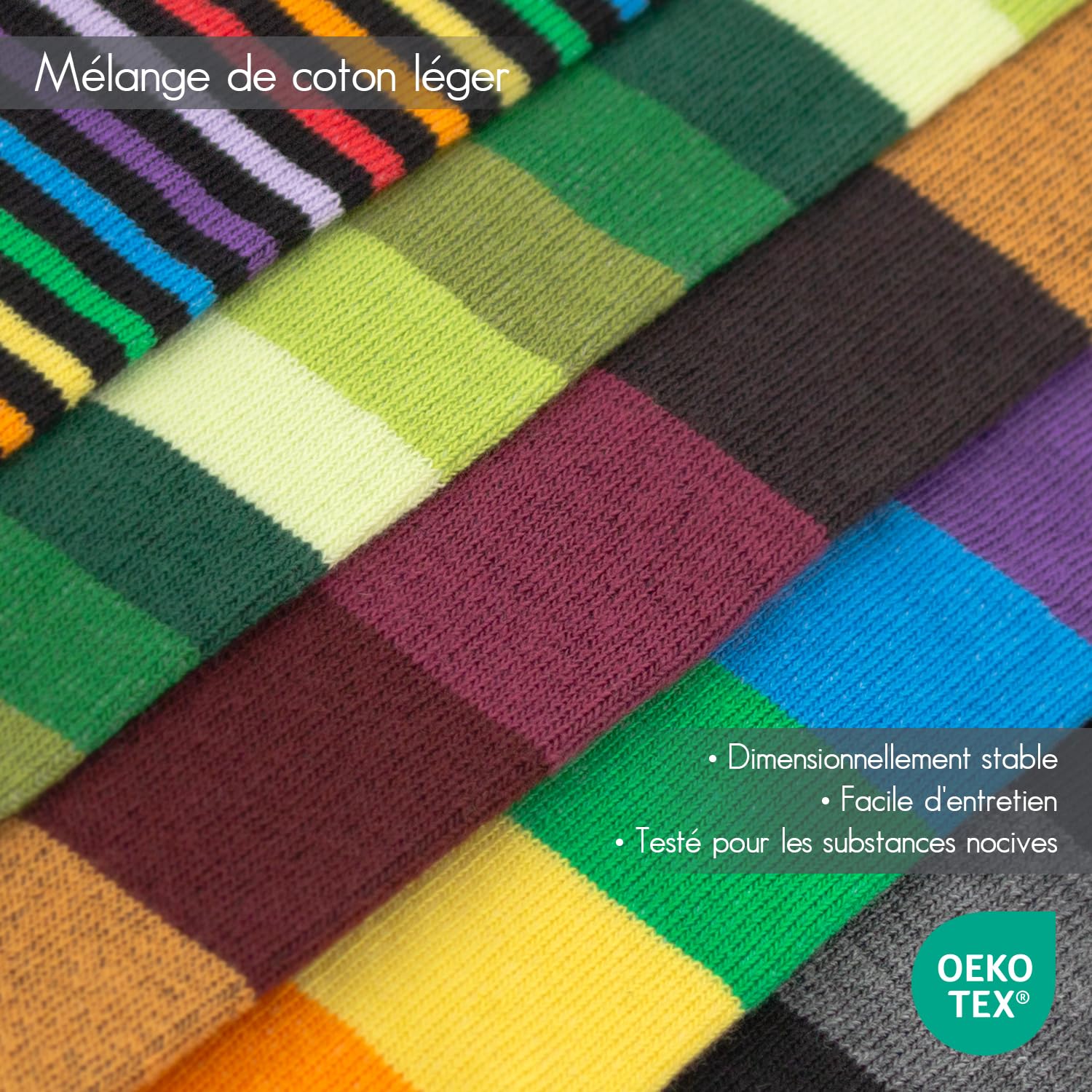 Footstar Lot de 6 paires de chaussettes hautes à rayures pour homme et femme