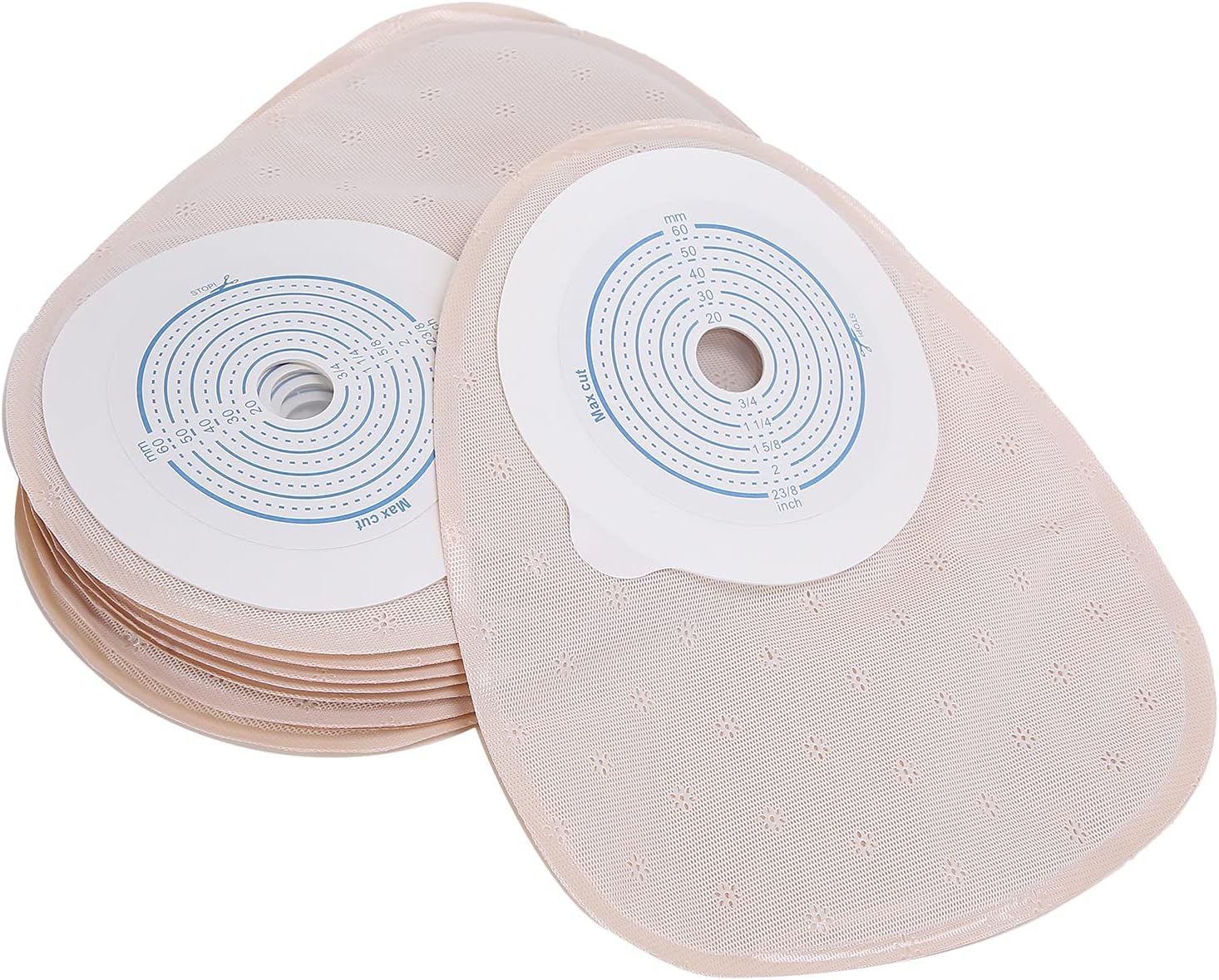 Sorandy 10PCS One Piece Colostomy Bags, Drainable Pouches Ostomy Bags, Closed Ostomy Supplies for Ileostomy Stoma Care, Colonoscopy, Urostomy, Cut to Fit, 20-60mm