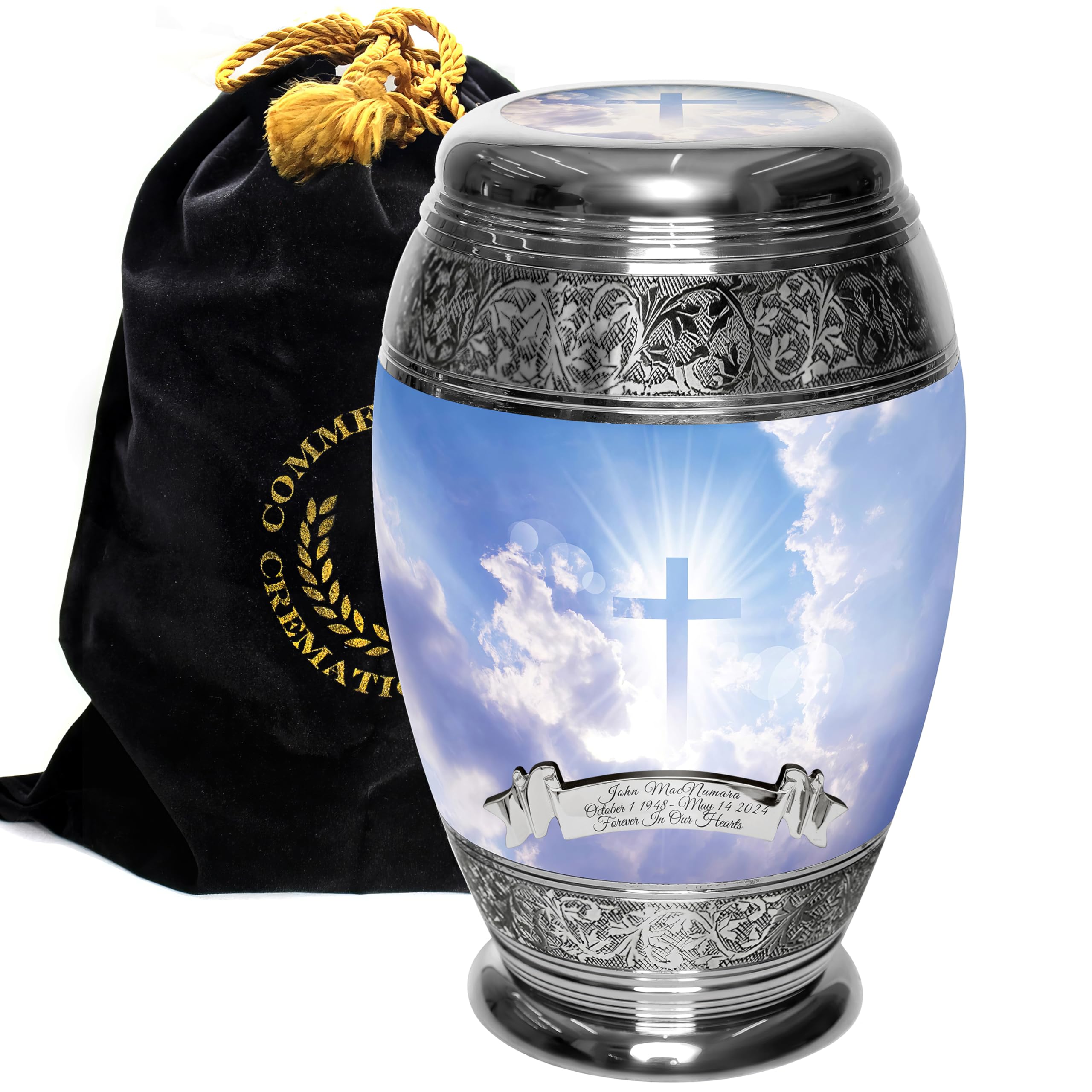 Heavenly Cross Cremation Urns for Human Ashes Adult Male &amp; Female Urns