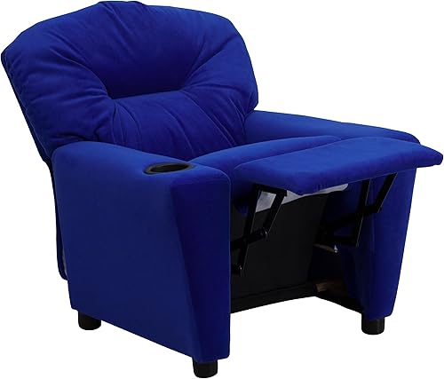 Miniatura 142 de Flash Furniture Chandler LeatherSoft - Silla reclinable para niños con portavasos y reclinable de seguridad, silla reclinable contemporánea para