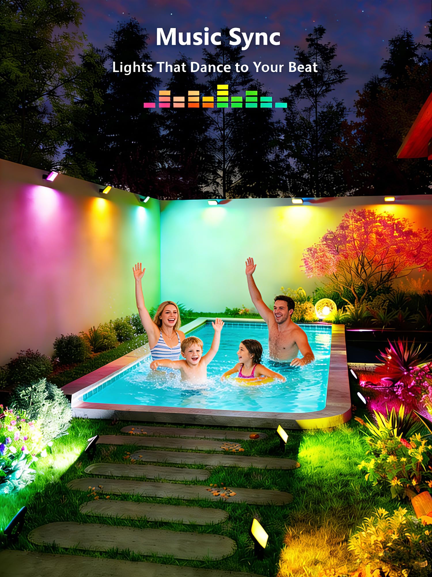 BrizLabs Smart Flood Lights, 6 Pack Orange & Purple Halloween
