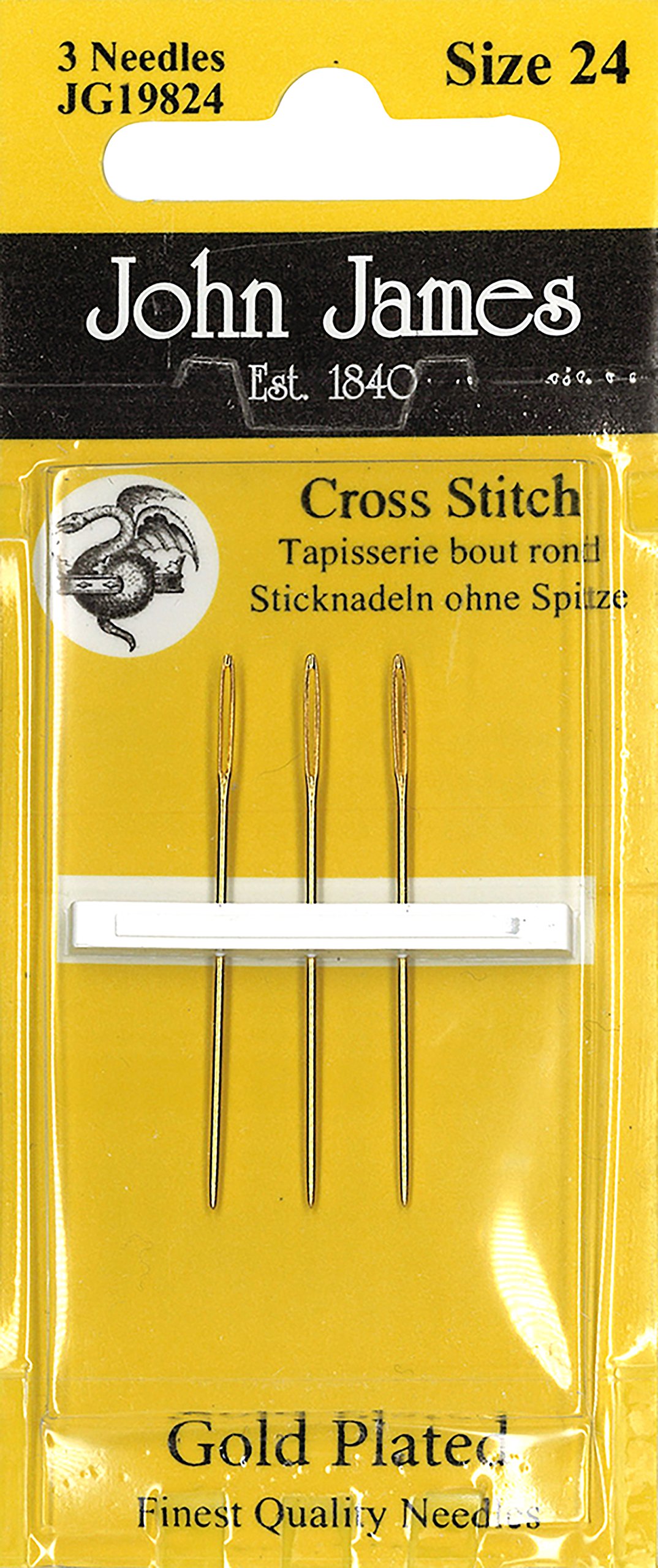 Aiguilles dorées Colonial taille 24 pour broderies d'exception